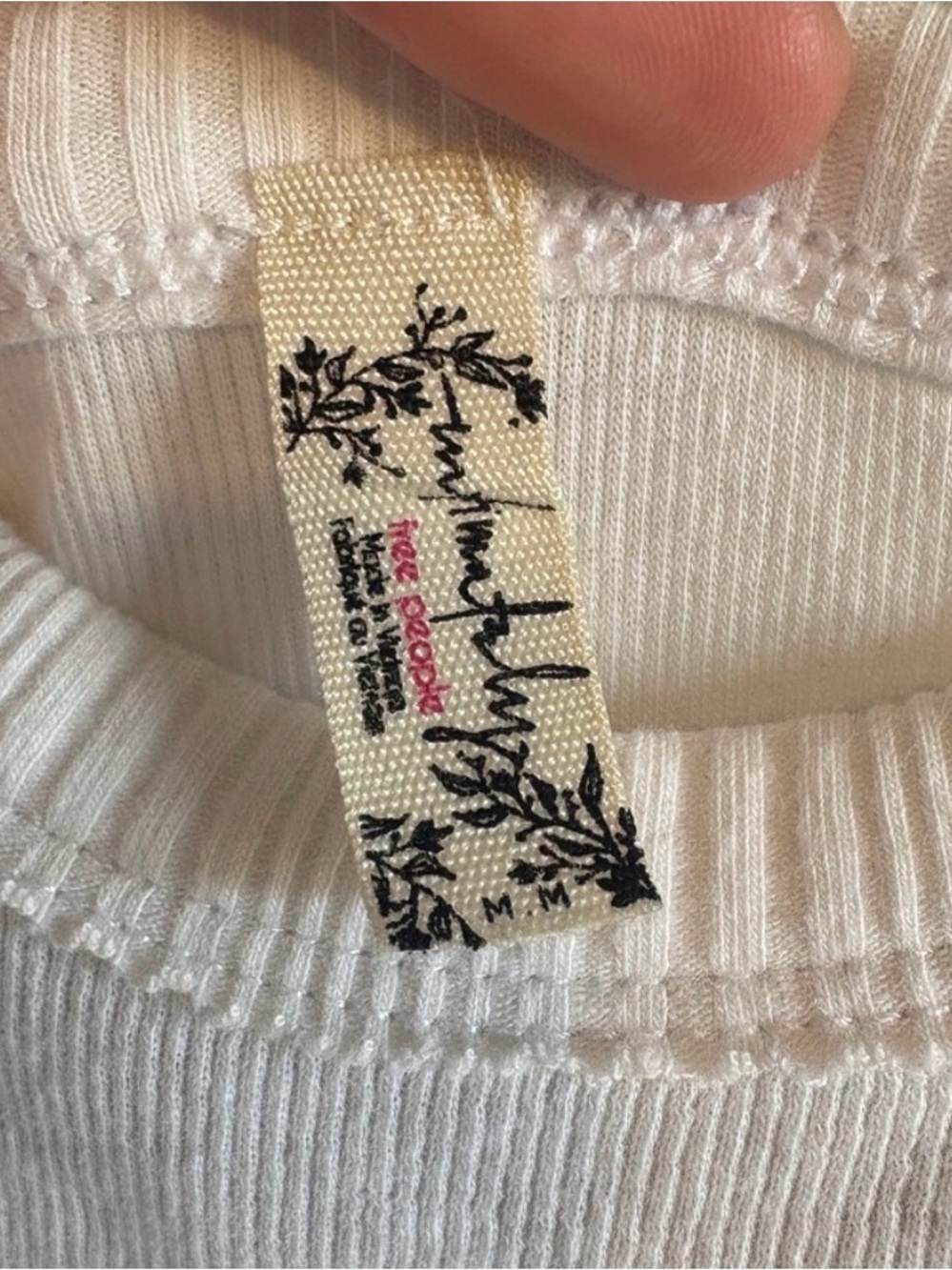 Free People White Ribbed Racerback Tank - Picture 2 of 2
